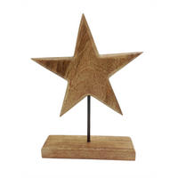 STEA DECORATIVĂ - culoare natur/negru, Lifestyle, lemn/metal (19,5/26,5/5cm) - X-Mas