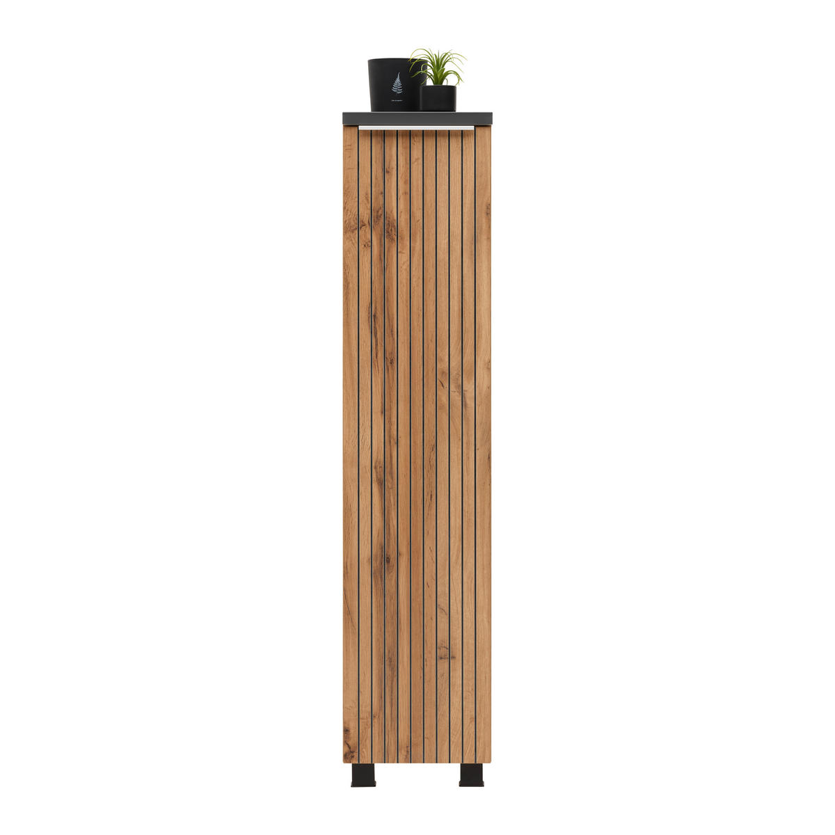 Midischrank Jakarta 30/130/35 cm  - Eiche Wotan/Schwarz, MODERN, Holzwerkstoff/Kunststoff (30/130/35cm) - Held