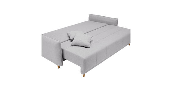 SCHLAFSOFA Webstoff Hellgrau - Eichefarben/Hellgrau, Design, Holz/Textil (227/98/113cm) - Carryhome