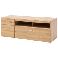 LOWBOARD  in 148/55/52 cm  - Eichefarben/Silberfarben, KONVENTIONELL, Holzwerkstoff/Metall (148/55/52cm) - Cantus