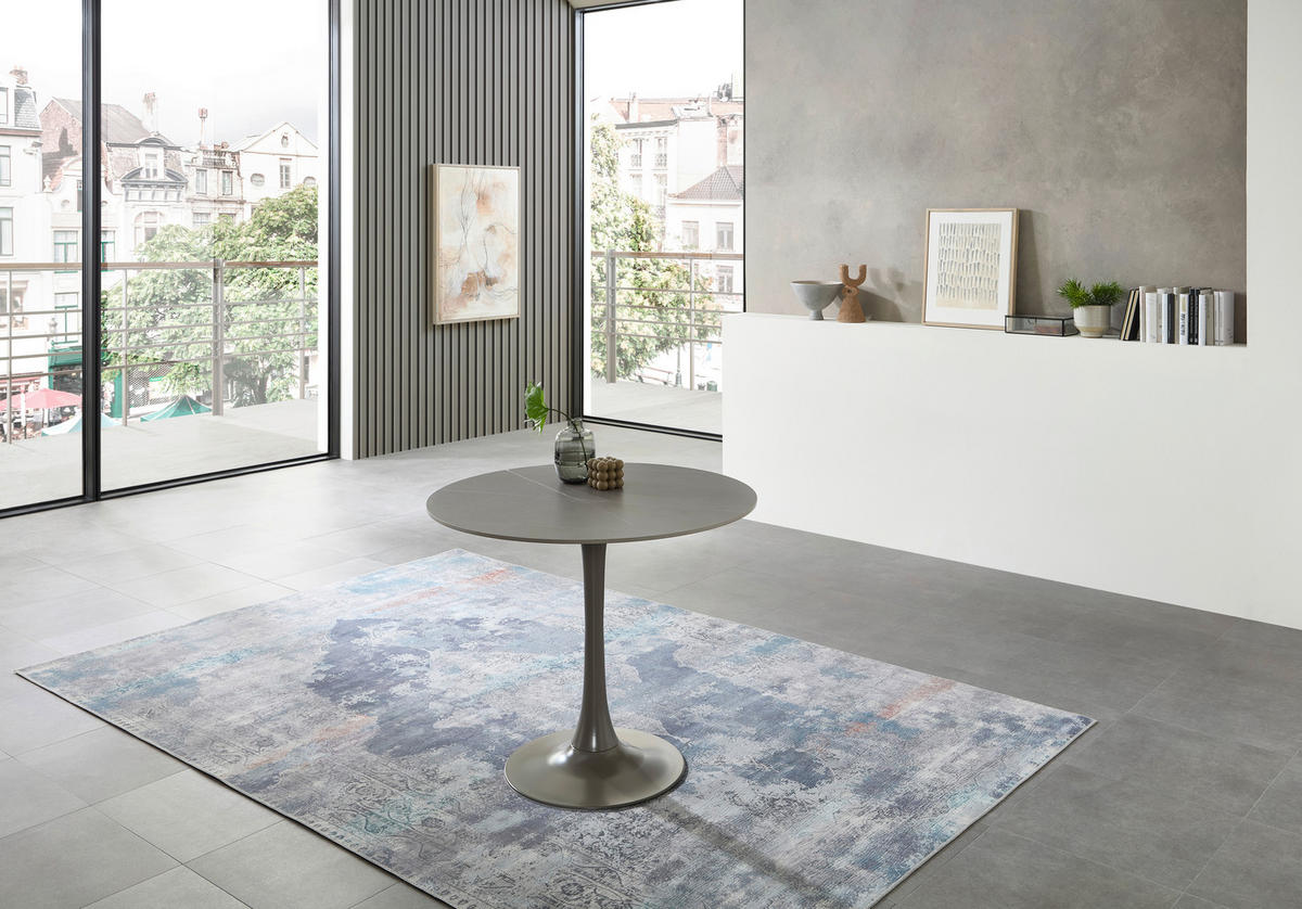 ESSTISCH in Metall, Keramik 90/90/75 cm  - Grau, MODERN, Keramik/Metall (90/90/75cm) - Boxxx