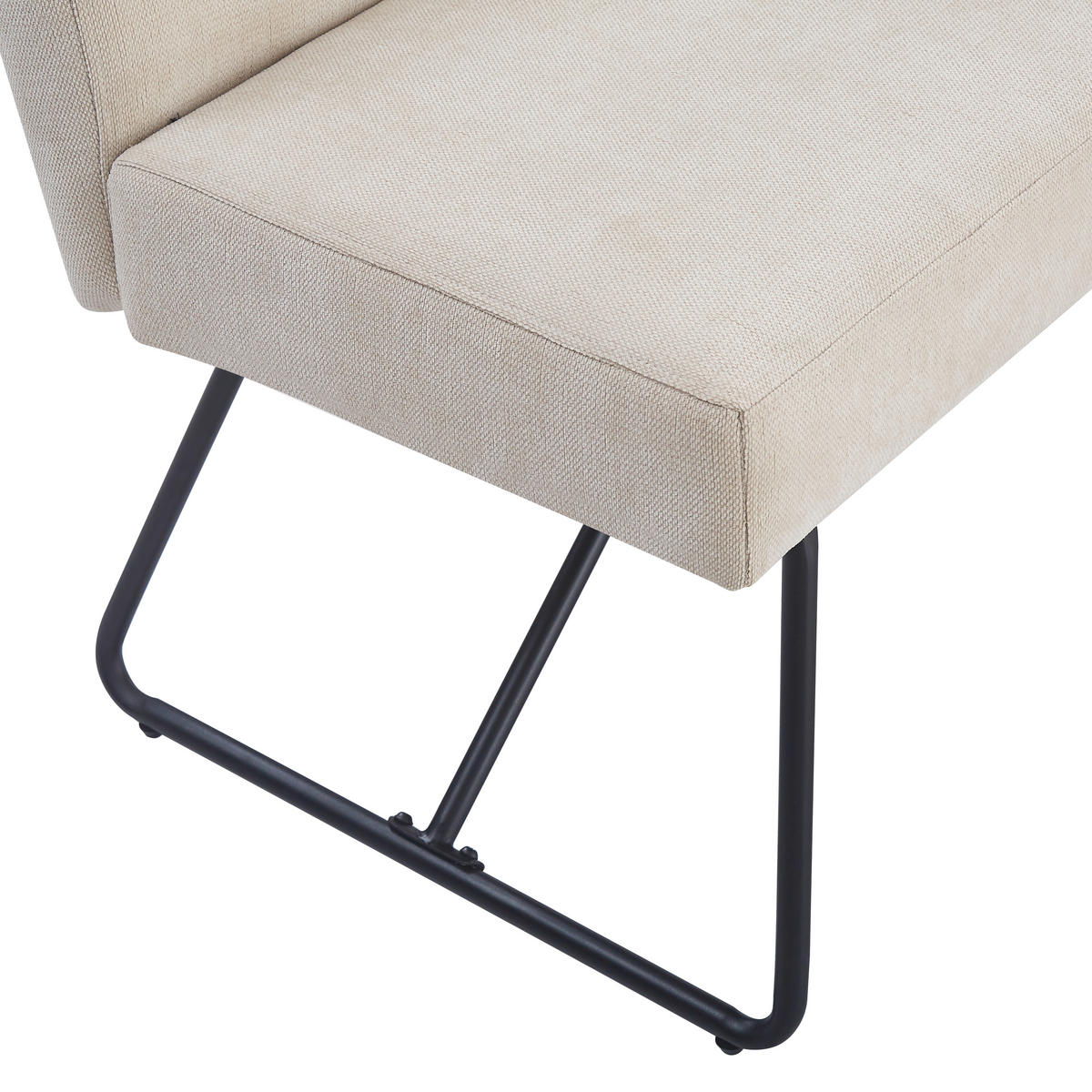 ECKBANK 225/165 cm  in Schwarz, Beige  - Beige/Schwarz, MODERN, Textil/Metall (225/165cm) - Stylife
