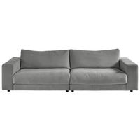 3-SITZER-SOFA in Feincord Grau  - Schwarz/Grau, Design, Kunststoff/Textil (290/86/127cm) - Lomoco