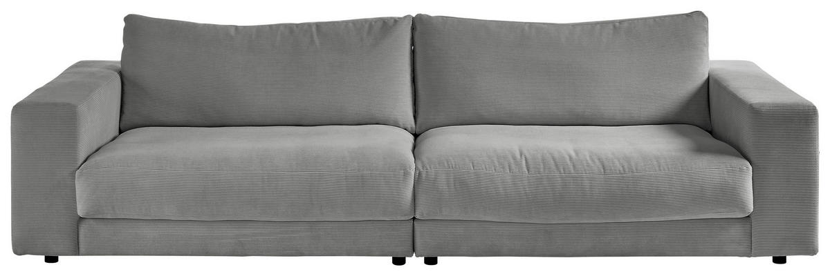 3-SITZER-SOFA in Feincord Grau  - Schwarz/Grau, Design, Kunststoff/Textil (290/86/127cm) - Lomoco