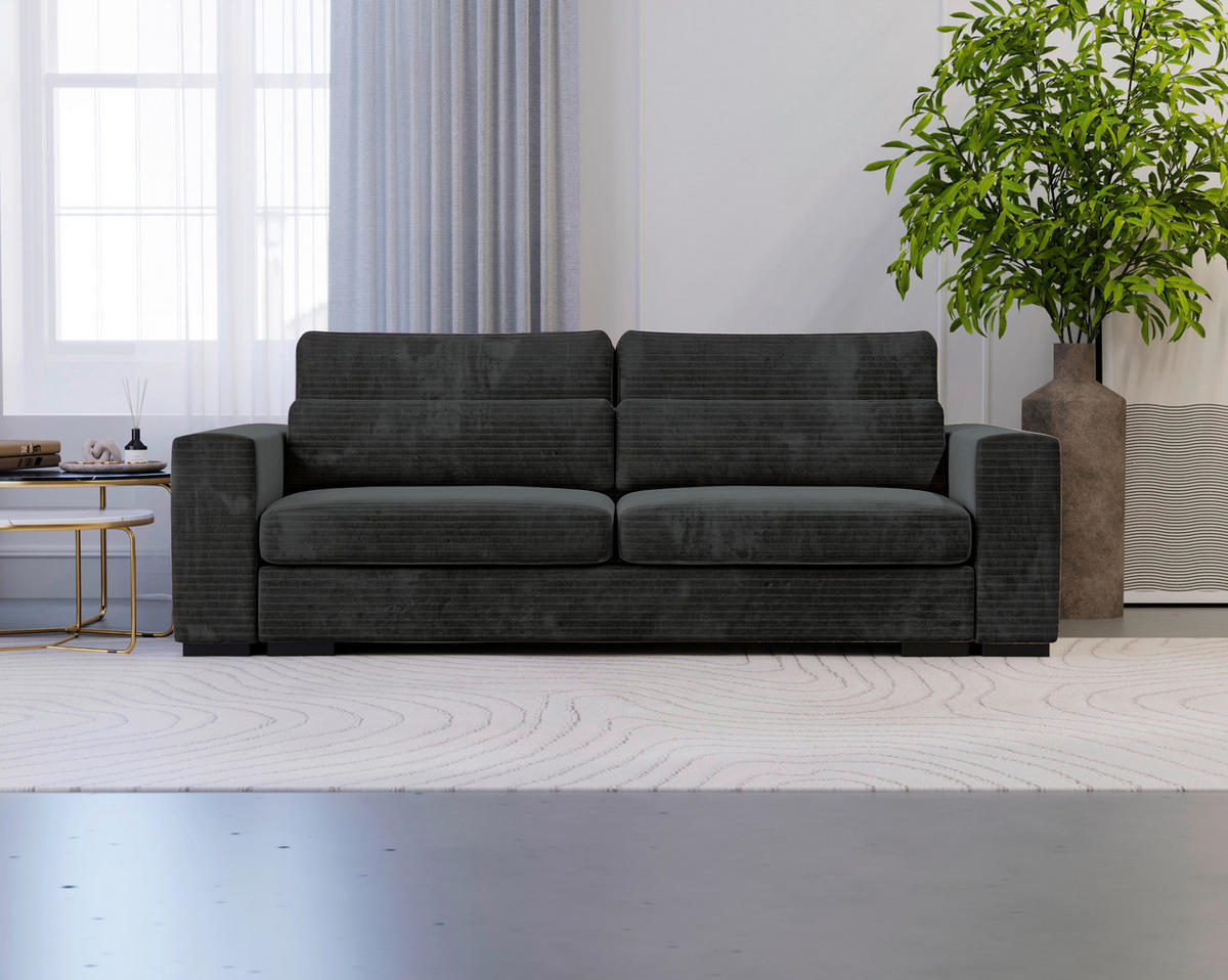 SCHLAFSOFA in Flachgewebe Schwarz  - Schwarz, Konventionell, Kunststoff/Textil (236/78/114cm) - Carryhome