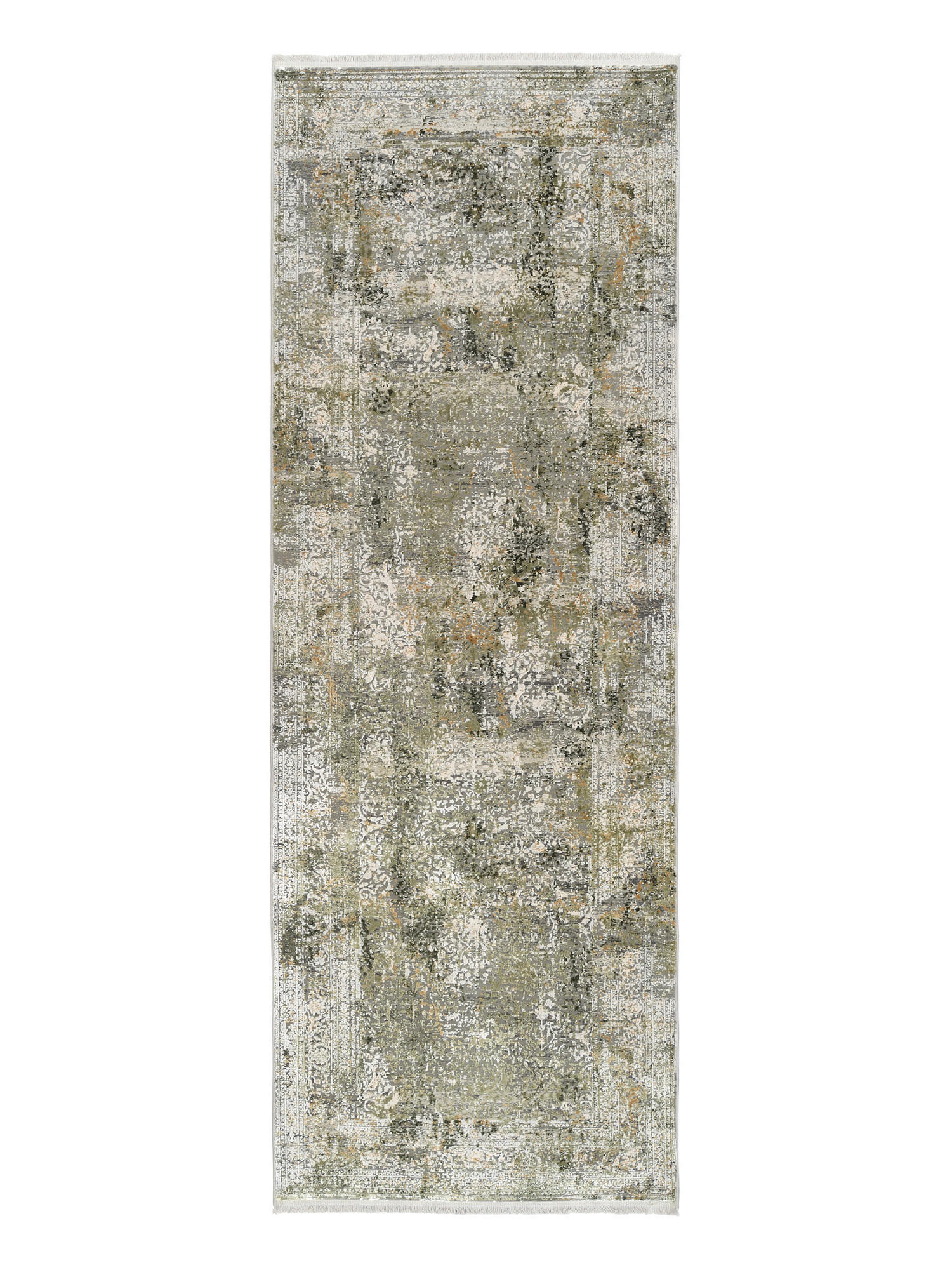 Dieter Knoll Läufer Avignon Grau, Grün 80x250 cm