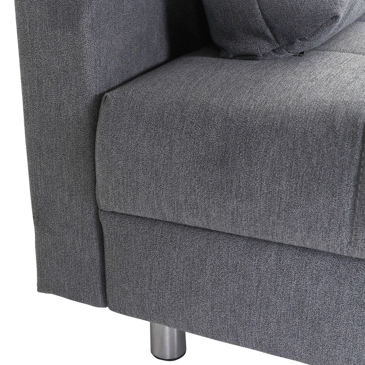 HÖRNSOFFA i flatväv mörkgrå  - mörkgrå/kromfärg, Design, textil/plast (190/245cm) - MID.YOU