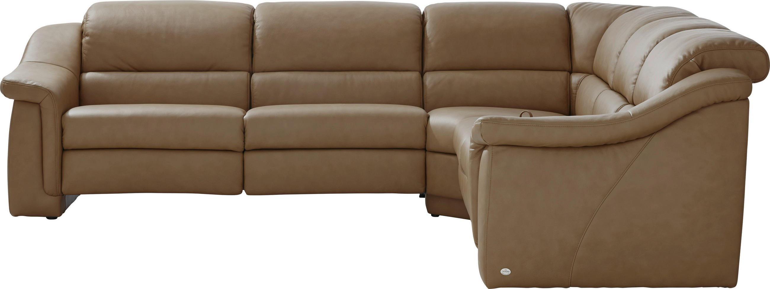 ECKSOFA Graubraun Echtleder 