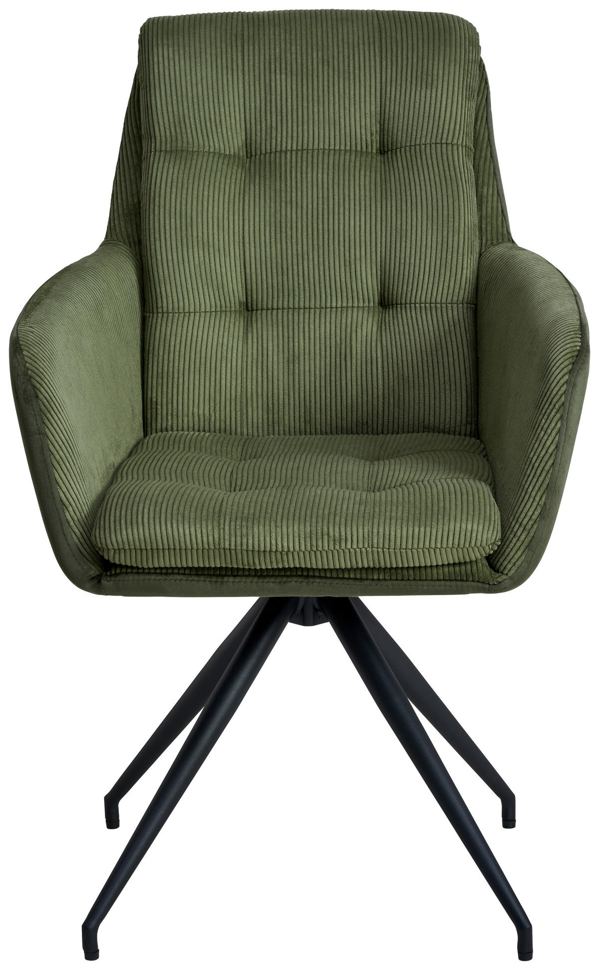 ARMLEHNSTUHL  in Eisen Cord, Samt, Webstoff  - Schwarz/Grün, LIFESTYLE, Textil/Metall (60/94/64cm) - MID.YOU