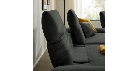 ECKSOFA  in Teddystoff Anthrazit  170-195/280 cm  - Anthrazit/Schwarz, Design, Textil/Metall (170-195/280cm) - Dieter Knoll