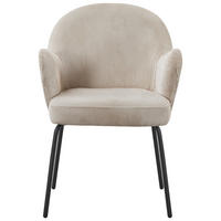 STOLICA S NASLONOM ZA RUKE  crna, taupe  metal, tekstil      - crna/taupe, Moderno, metal/tekstil (58/82/63cm) - Livetastic