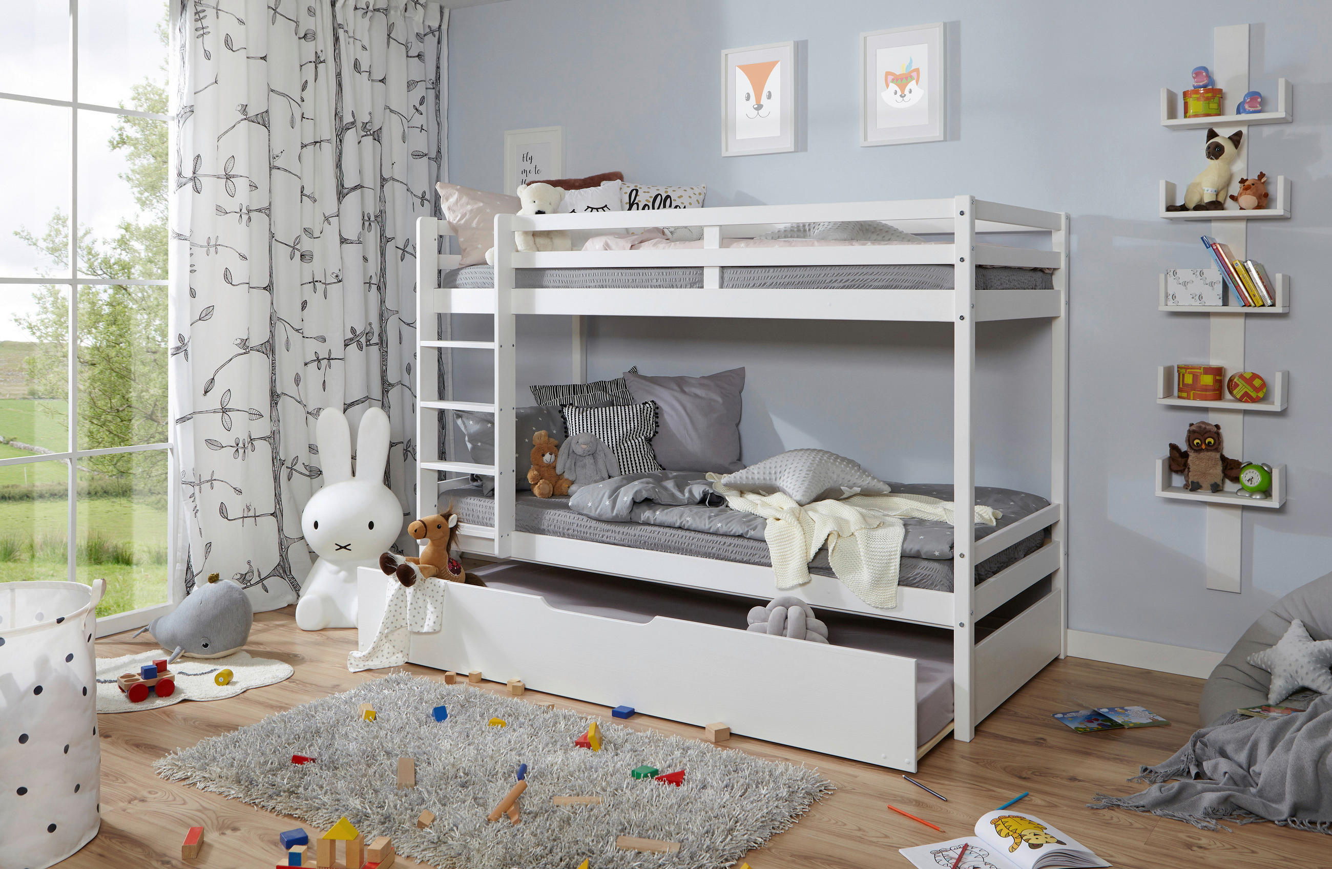 ETAGENBETT - Weiß, MODERN, Holz (90/200cm) - MID.YOU