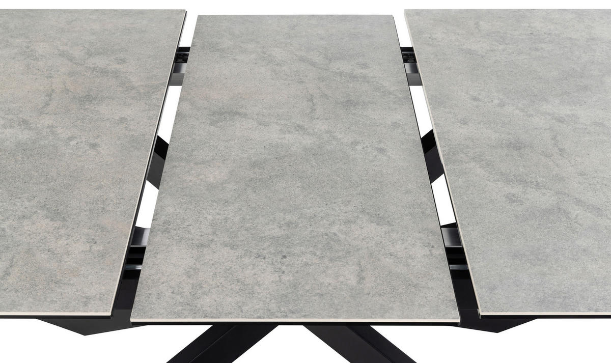 ESSTISCH in Metall, Glas, Keramik 168-210/90/76 cm  - Schwarz/Grau, Design, Glas/Keramik (168-210/90/76cm) - MID.YOU