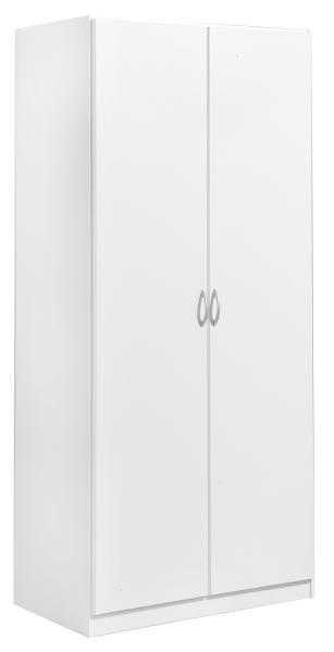 DREHTÜRENSCHRANK in Weiss  - Weiss/Silberfarben, Design, Holzwerkstoff/Kunststoff (91/197/54cm) - Boxxx