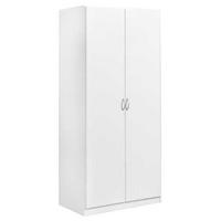 DREHTÜRENSCHRANK in Weiss  - Weiss/Silberfarben, Design, Holzwerkstoff/Kunststoff (91/197/54cm) - Boxxx