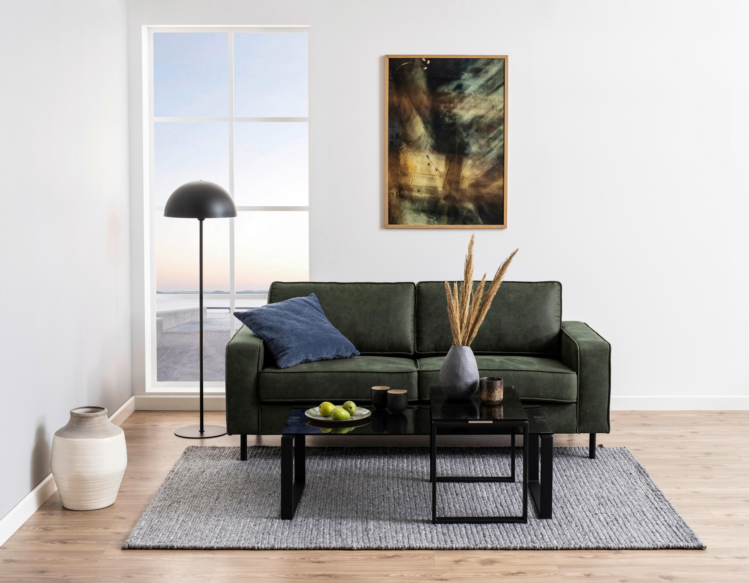 COUCHTISCH in Metall, Glas 115/55/45 cm  - Klar/Schwarz, Trend, Glas/Metall (115/55/45cm) - Livetastic