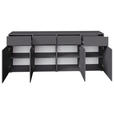 SIDEBOARD  200/79,6/39,8 cm 4 Schublade(n)  - Anthrazit/Schwarz, Design, Holzwerkstoff/Kunststoff (200/79,6/39,8cm) - Xora