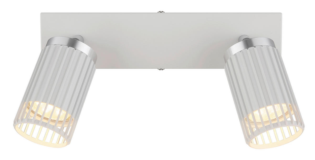 BODOVÉ SVÍTIDLO, 25 W/GU10, 26/12.5/15.5 cm - bílá/barvy chromu, Design, kov (26/12.5/15.5cm) - Globo