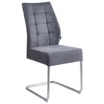 SCHWINGSTUHL  in Edelstahl Webstoff, Mikrofaser  - Edelstahlfarben/Grau, Design, Textil/Metall (44/97/60cm) - Carryhome