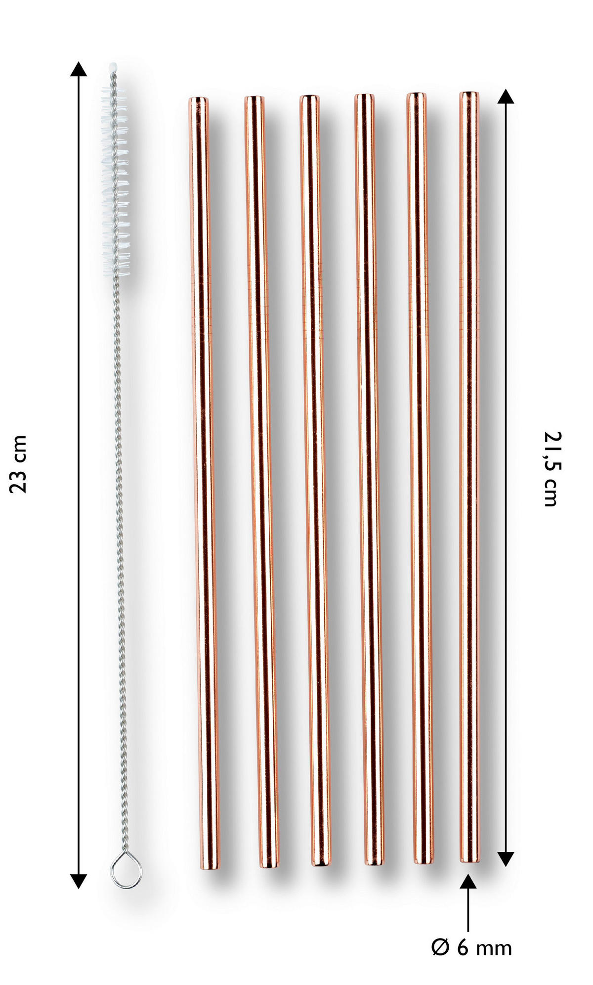 TRINKHALM - Kupferfarben, Design, Metall (0,6/21,5cm) - Echtwerk