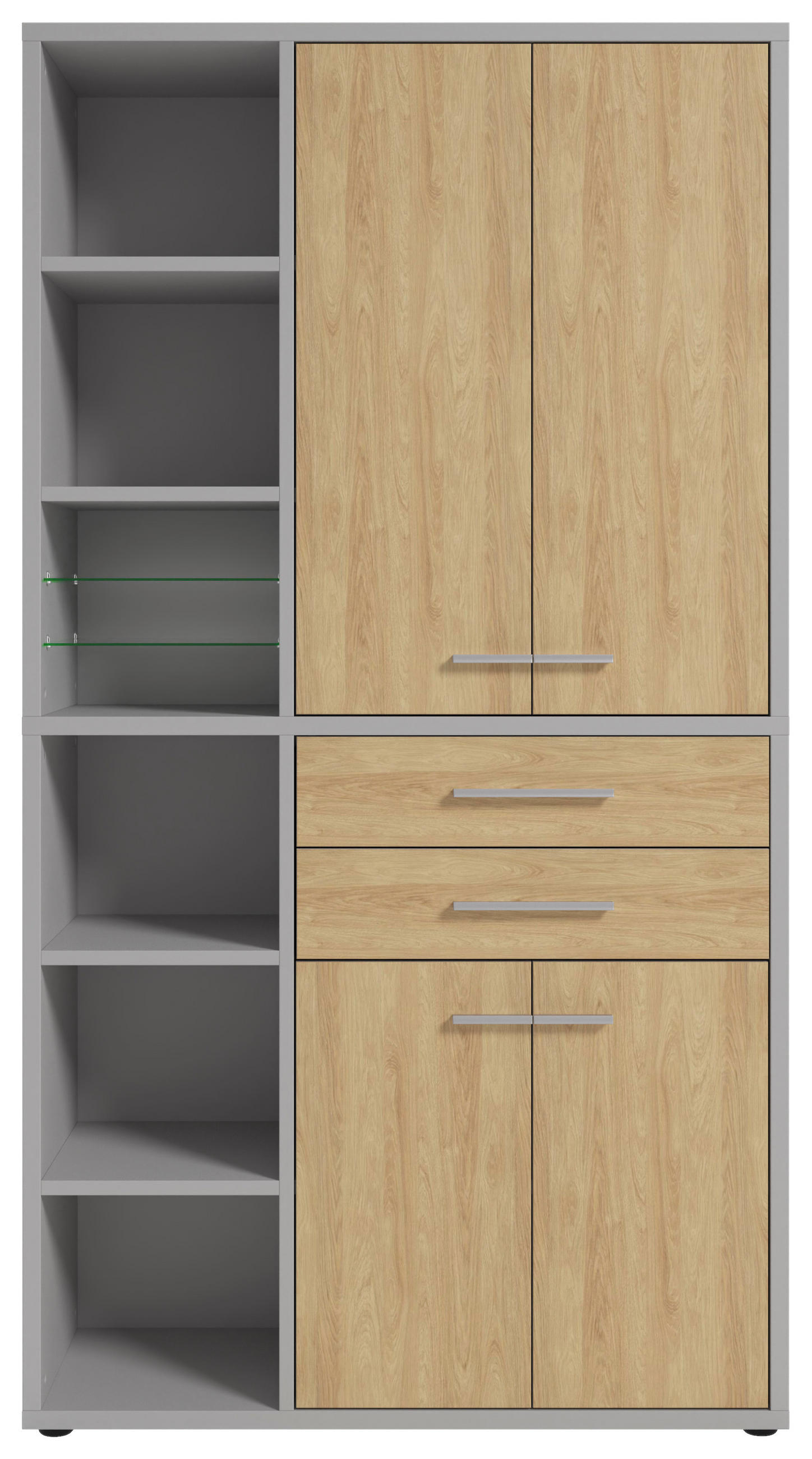 AKTENSCHRANK Eiche Hellgrau, Hickory  - Hellgrau/Hickory, MODERN, Holz/Holzwerkstoff (116,5/215,4/40cm) - Novel