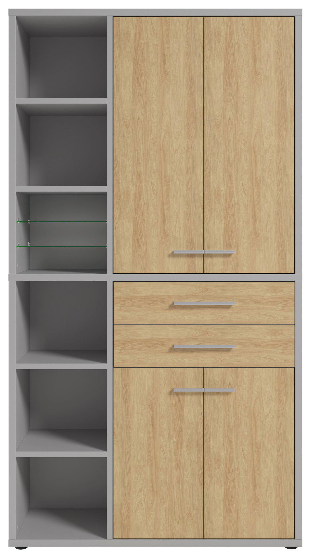 AKTENSCHRANK Eiche Hellgrau, Hickory  - Hellgrau/Hickory, MODERN, Holz/Holzwerkstoff (116,5/215,4/40cm) - Novel