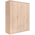 DREHTÜRENSCHRANK 157/194/54 cm 3-türig  - Silberfarben/Sonoma Eiche, KONVENTIONELL, Holzwerkstoff/Metall (157/194/54cm) - Xora