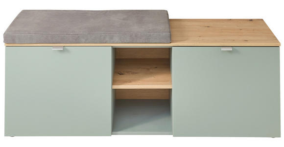 GARDEROBE 4-teilig in 206/202/38 cm - Salbeigrün, Design, Glas/Holzwerkstoff (206/202/38cm) - Xora