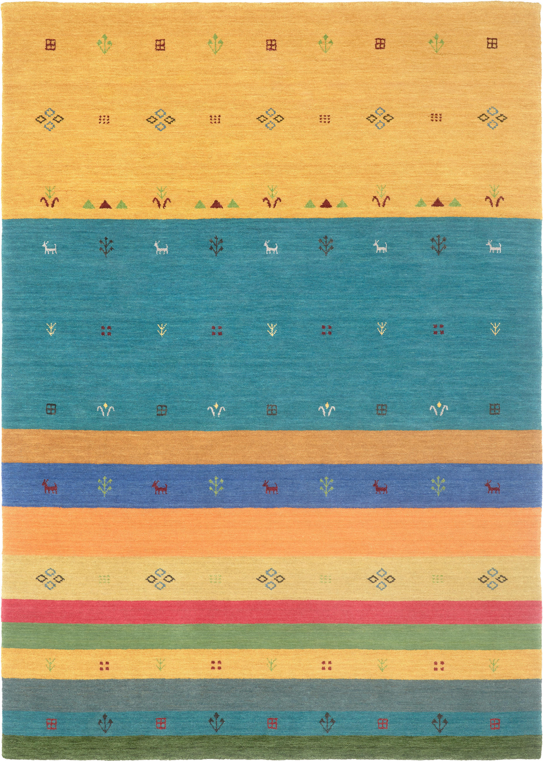 ORIENTTEPPICH 120/180 cm Reichtum der Stille Multicolor, Goldfarben  - Goldfarben/Multicolor, KONVENTIONELL, Textil (120/180cm) - Cazaris