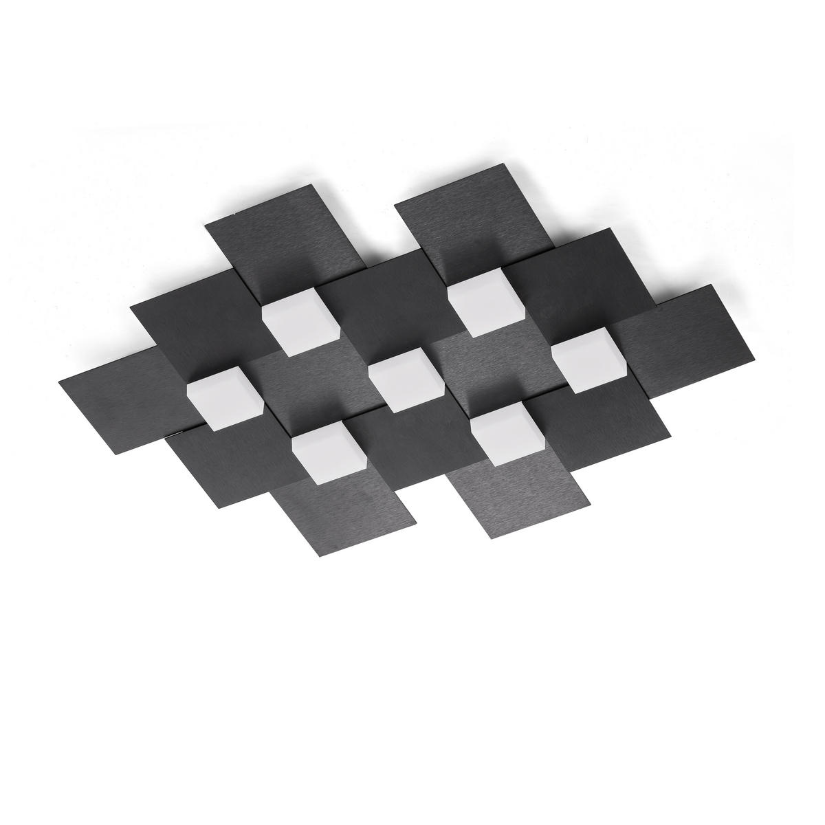 LED-DECKENLEUCHTE Creo 61/7/50 cm  - Schwarz/Weiß, Design, Kunststoff/Metall (61/7/50cm) - Grossmann