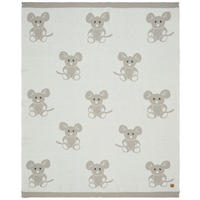 SCHMUSEDECKE  80/100 cm  - Elfenbein/Silberfarben, Natur, Textil (80/100cm) - Avelia