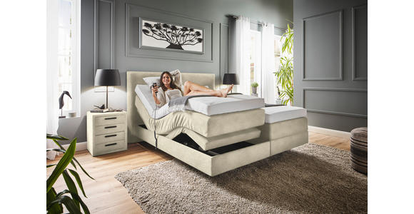 BOXSPRINGBETT 180/200 cm  in Beige  - Beige, KONVENTIONELL, Holz/Textil (180/200cm) - Dieter Knoll