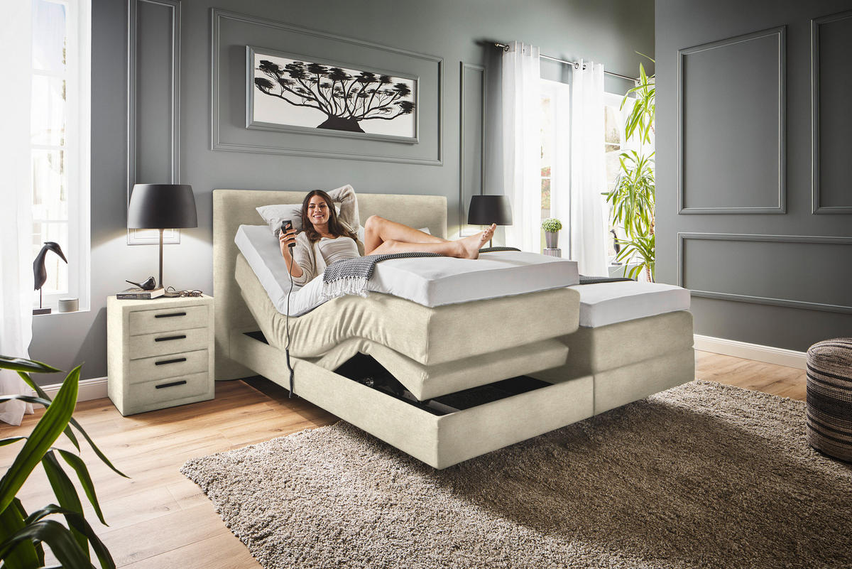 BOXSPRINGBETT 160/200 cm  in Beige  - Beige, Konventionell, Holz/Textil (160/200cm) - Dieter Knoll