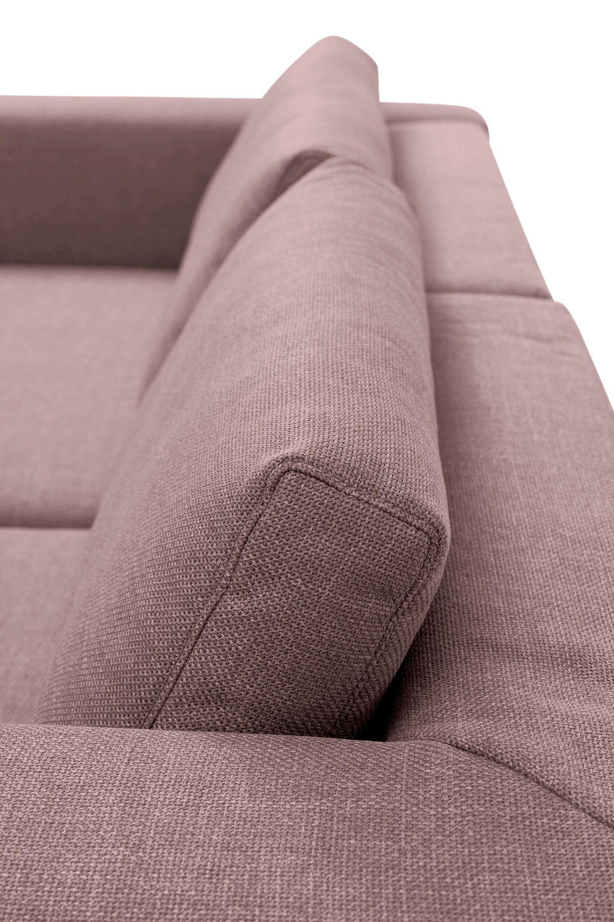 ECKSOFA inkl. Funktion Heaven Dunkelrosa Flachgewebe  - Chromfarben/Dunkelrosa, KONVENTIONELL, Textil/Metall (242/162cm) - Tom Tailor