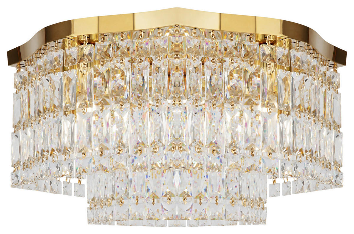 DECKENLEUCHTE     - Goldfarben, Basics, Glas/Metall (45/25/45cm) - MAYTONI