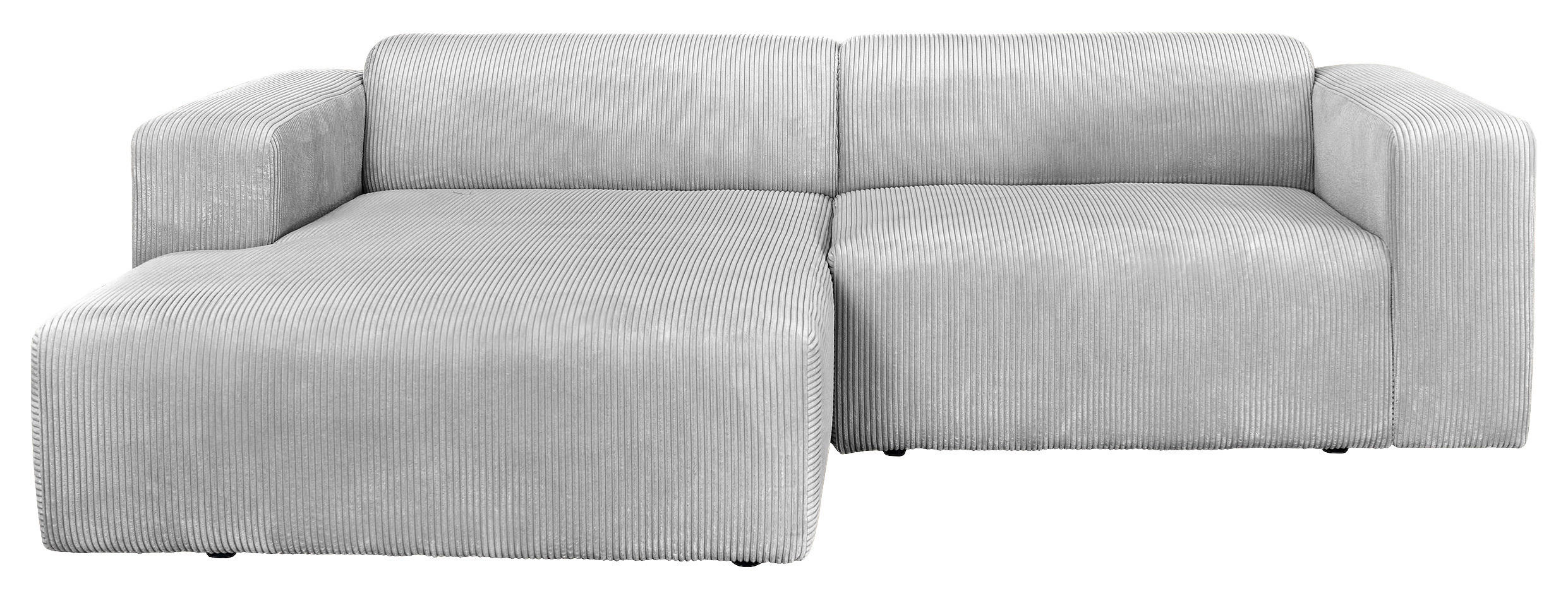 ECKSOFA BASMA Taupe Cord  - Taupe/Schwarz, Design, Kunststoff/Textil (175/298cm) - P & B