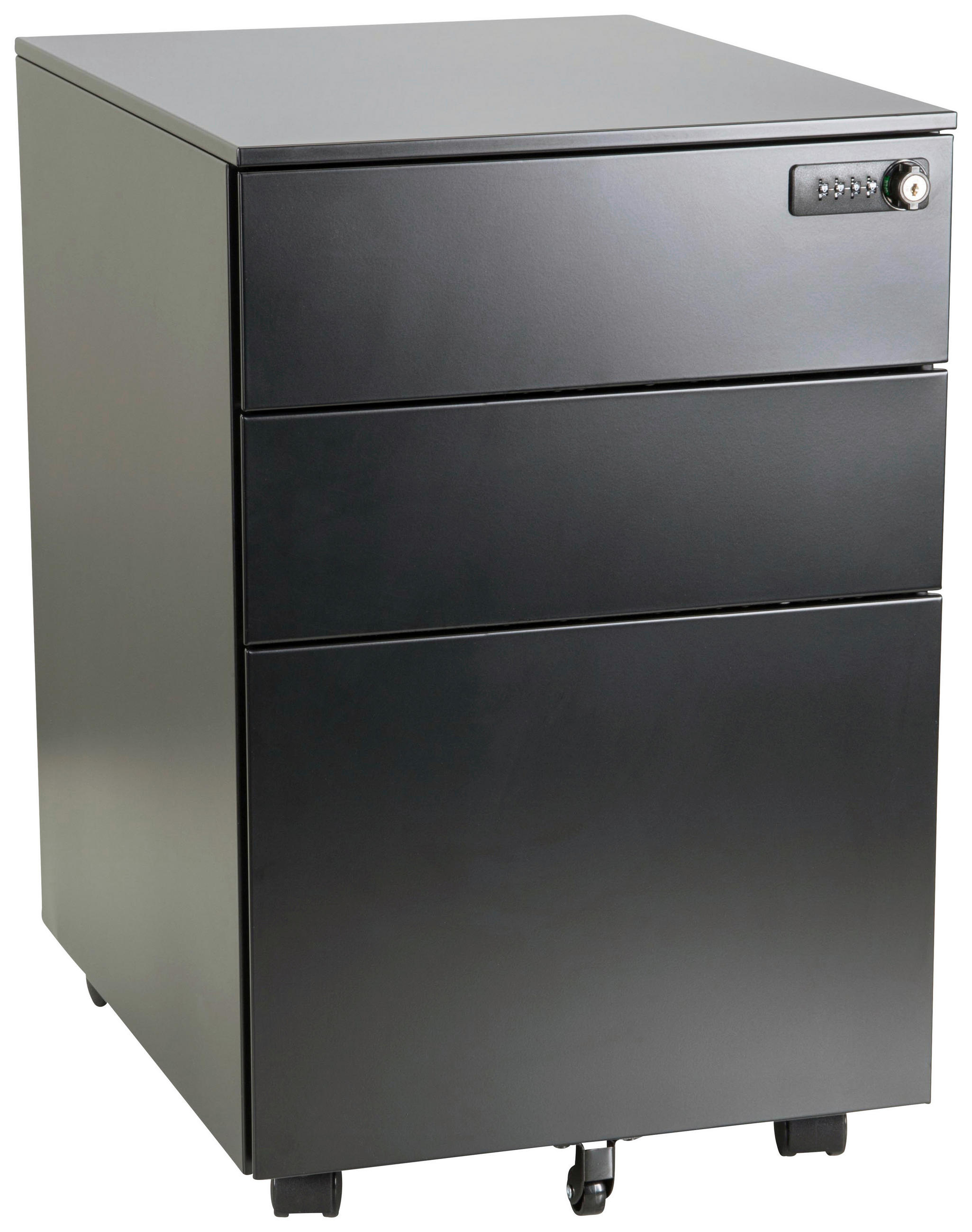 ROLLCONTAINER Schwarz  - Schwarz, MODERN, Kunststoff/Metall (39/60/50cm) - MID.YOU