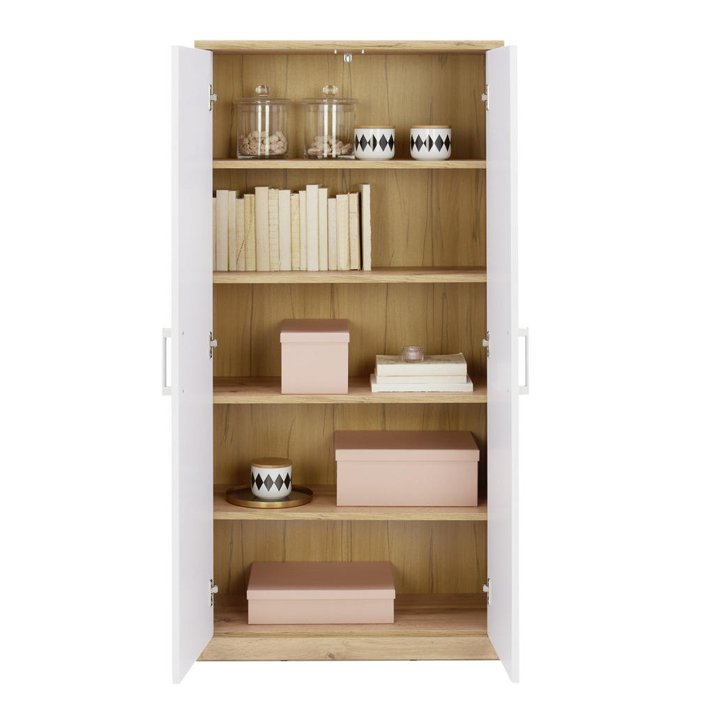 Thumbnail - Xora Kommode, Weiß, Eiche Wotan, Holzwerkstoff, 4 Fächer, 72x148x36 cm, Beimöbel erhältlich, Garderobe, Garderoben Kommo...