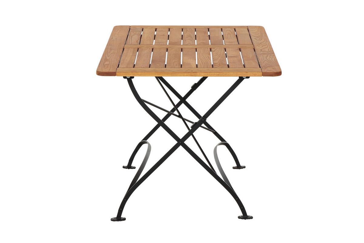 GARTENKLAPPTISCH 120/80/78 cm Holz, Metall rechteckig  - Robinienfarben/Schwarz, KONVENTIONELL, Holz/Metall (120/80/78cm) - Siena Garden