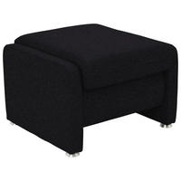 HOCKER Textil Anthrazit  - Anthrazit/Alufarben, Konventionell, Textil/Metall (67/44/58cm) - Beldomo Comfort