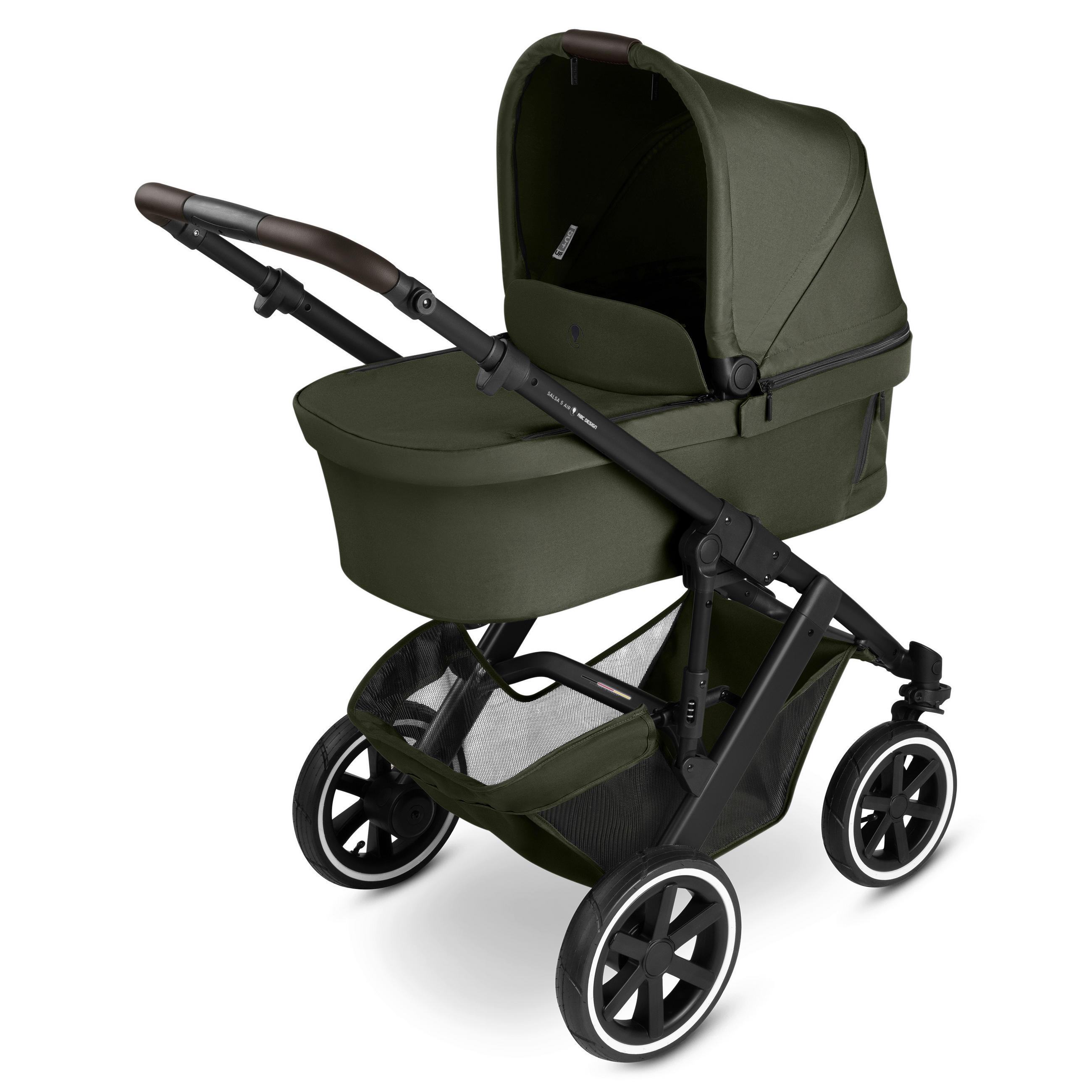 KINDERWAGEN  Salsa 5 Air  Avocado  - Schwarz/Olivgrün, Basics, Textil/Metall (63/118/95,5cm) - ABC Design