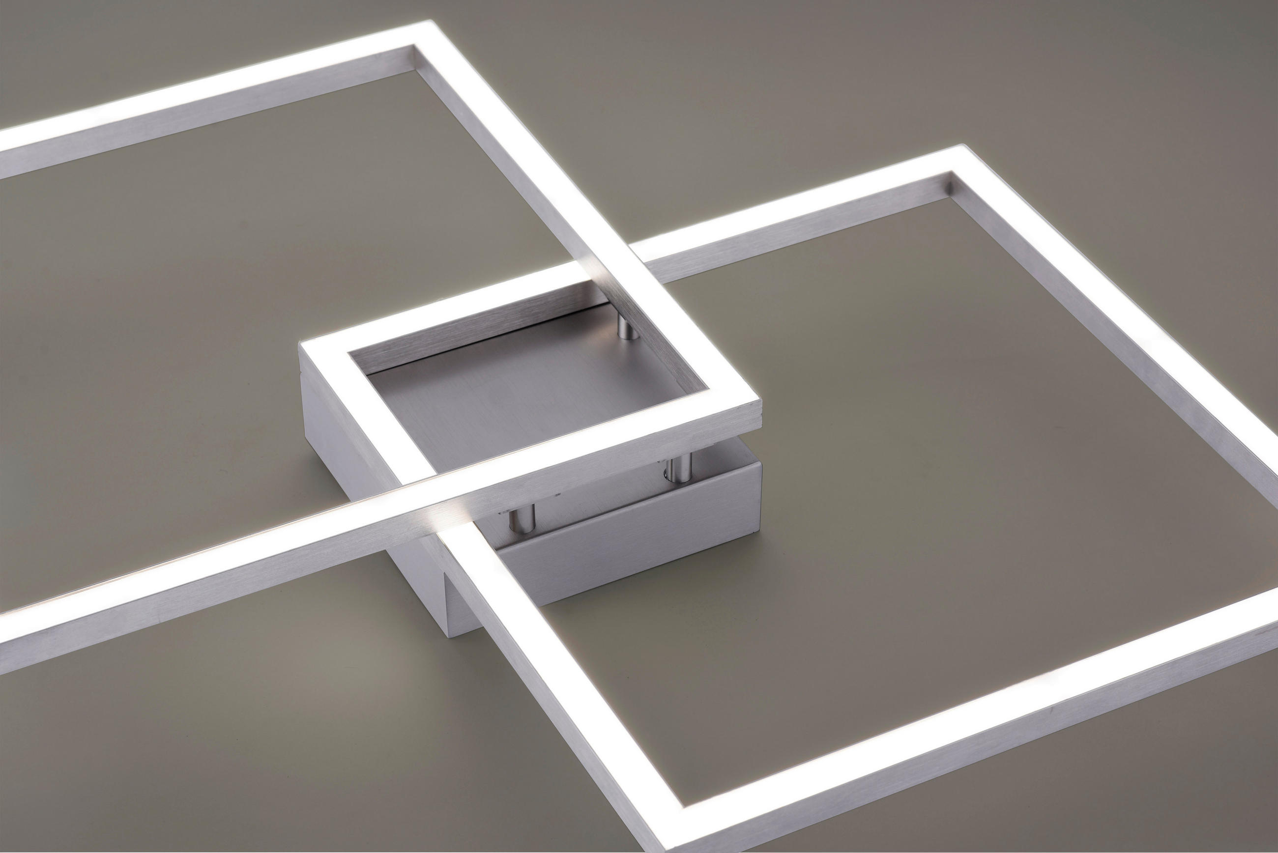 LED-DECKENLEUCHTE Lolasmart-Maxi  Smart 63/63/8,5 cm   - Silberfarben, Design, Kunststoff/Metall (63/63/8,5cm)