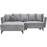 ECKSOFA Grau Chenille  - Schwarz/Grau, LIFESTYLE, Textil/Metall (172/255cm) - Carryhome
