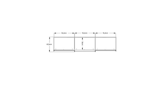 SCHWEBETÜRENSCHRANK  in Weiß  - Alufarben/Weiß, Holzwerkstoff/Metall (280/222/68cm) - Moderano