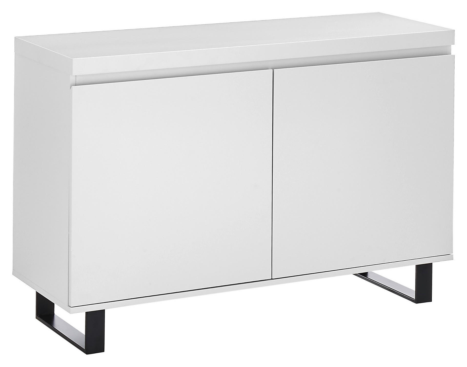 KOMMODE 111/74/40 cm in Schwarz, Weiss - Weiss/Schwarz, Basics, Holzwerkstoff/Metall (111/74/40cm)