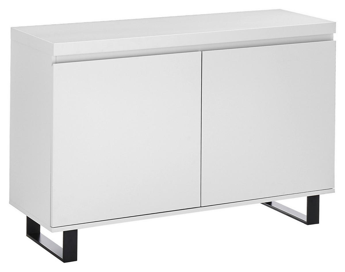 KOMMODE 111/74/40 cm  in Schwarz, Weiss  - Weiss/Schwarz, Basics, Holzwerkstoff/Metall (111/74/40cm)