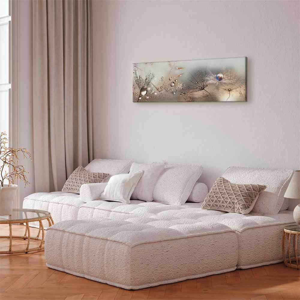 LEINWANDBILD Abstraktes, Blumen 120/40/1.2 cm  - Beige/Grau, Basics, Holz/Textil (120/40/1.2cm) - artgeist