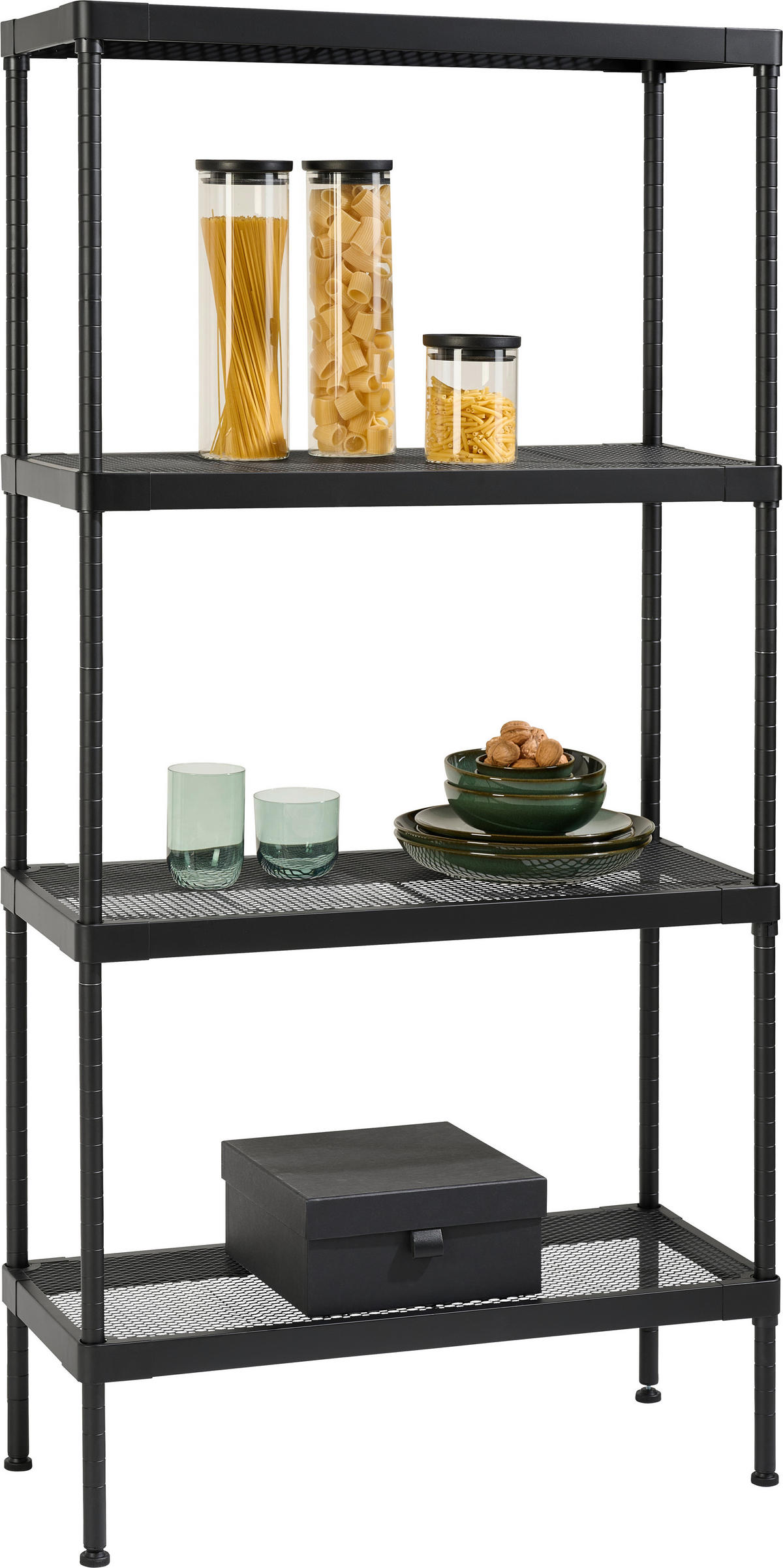 REGAL  75/150/32 cm Schwarz  - Schwarz, Basics, Kunststoff/Metall (75/150/32cm) - Carryhome