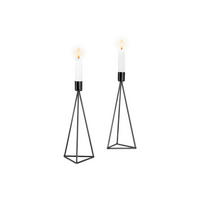 KERZENHALTER-SET - Schwarz, Basics, Metall (9,5/24,2cm) - Echtwerk