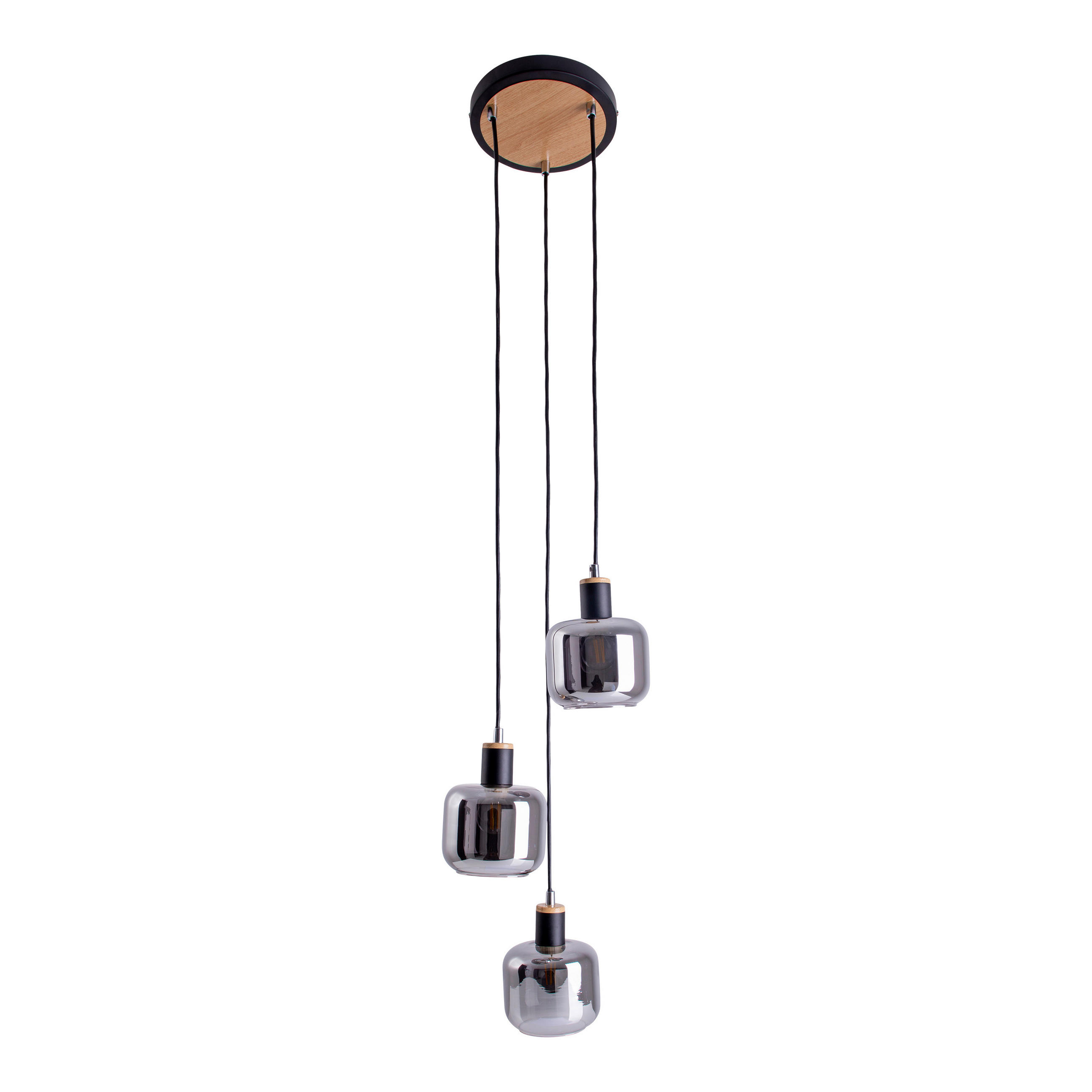 HÄNGELEUCHTE FUMOSO 20/120 cm   - Schwarz, Design, Glas/Metall (20/120cm) - Näve